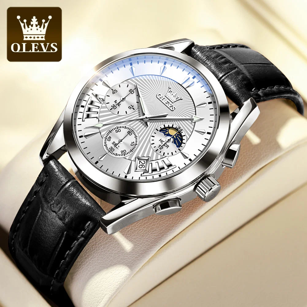 Olevs Men's Luxury Quartz Waterproof Business Watch 2