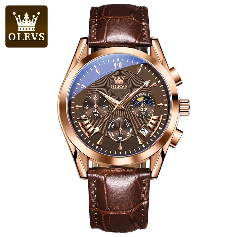 Olevs Men's Luxury Quartz Waterproof Business Watch 6