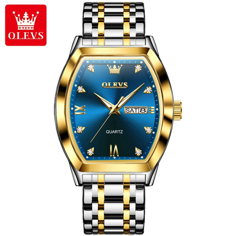 OLEVS Men's Waterproof Luxury Quartz Watch with Calendar 10