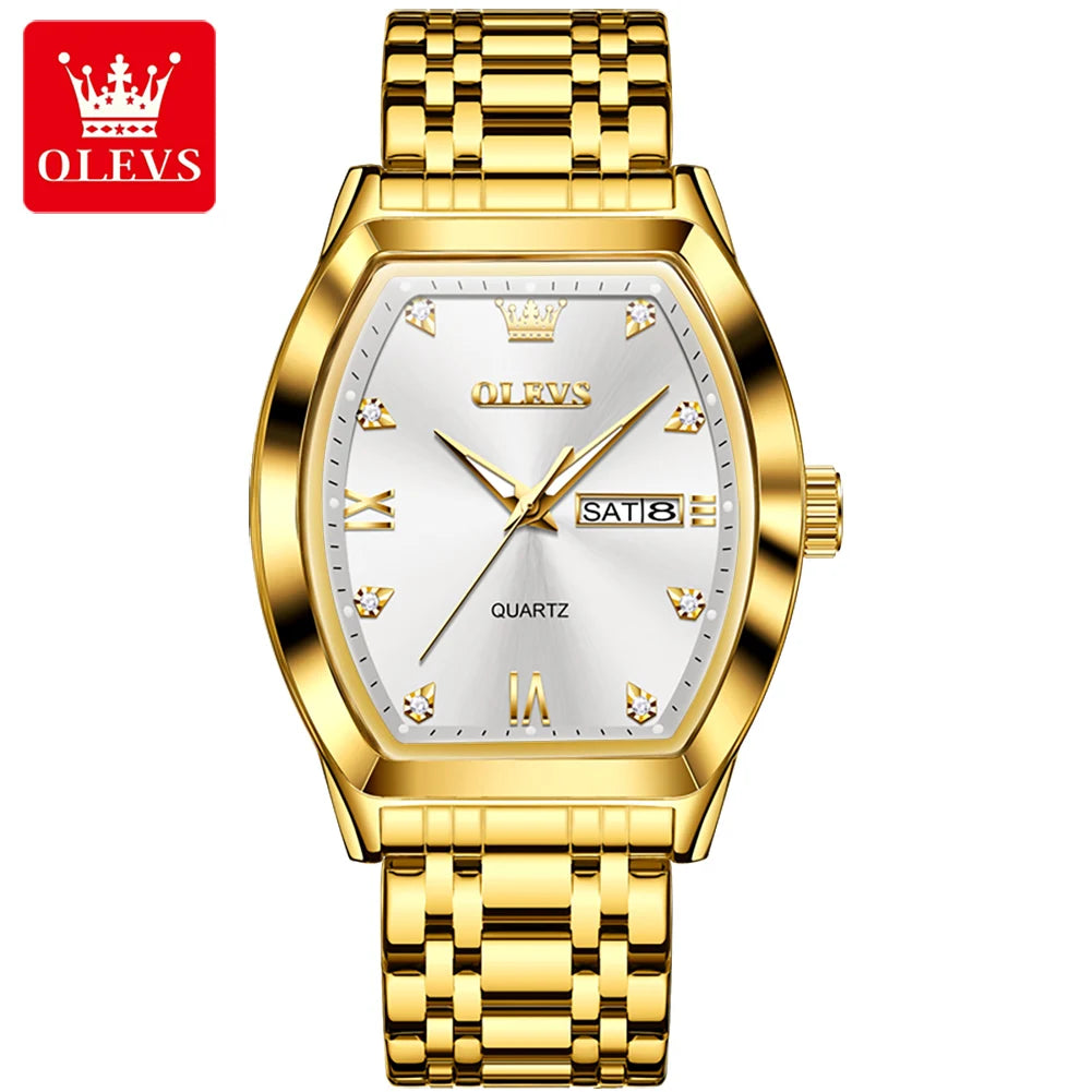 OLEVS Men's Waterproof Luxury Quartz Watch with Calendar 9