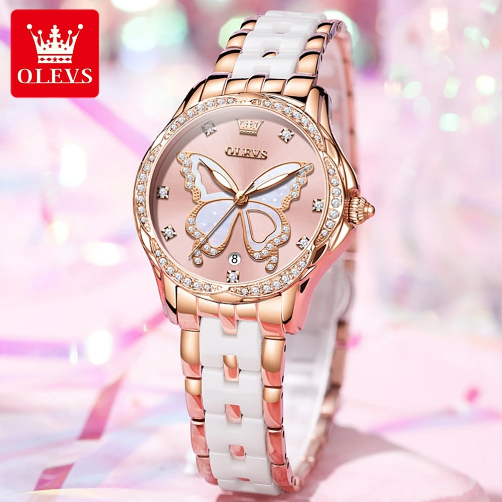 OLEVS Women's Luxury Diamond Stainless Steel Watch 1