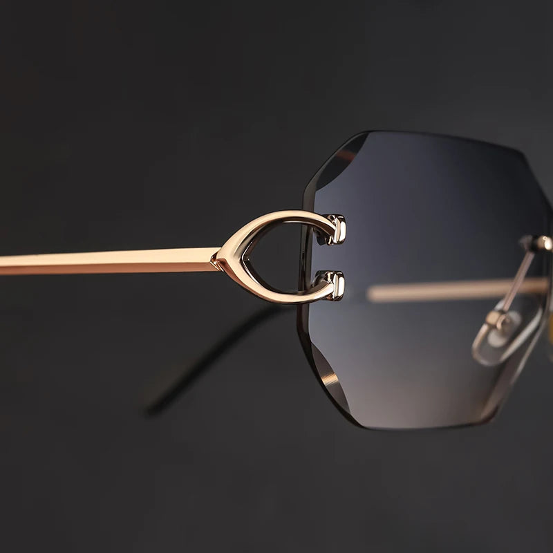 Partagas Rimless Diamond Cut UV400 Sunglasses Unisex 1