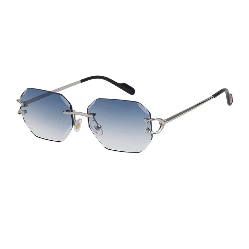 Partagas Rimless Diamond Cut UV400 Sunglasses Unisex 10