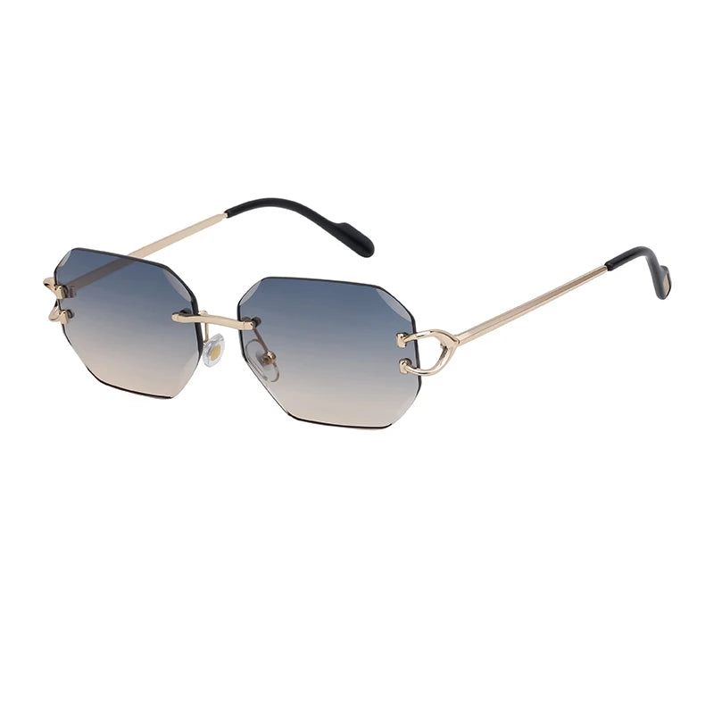 Partagas Rimless Diamond Cut UV400 Sunglasses Unisex 11