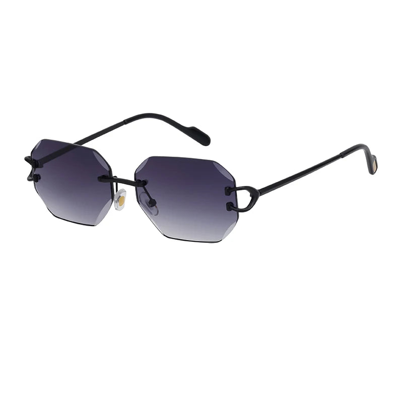 Partagas Rimless Diamond Cut UV400 Sunglasses Unisex 6