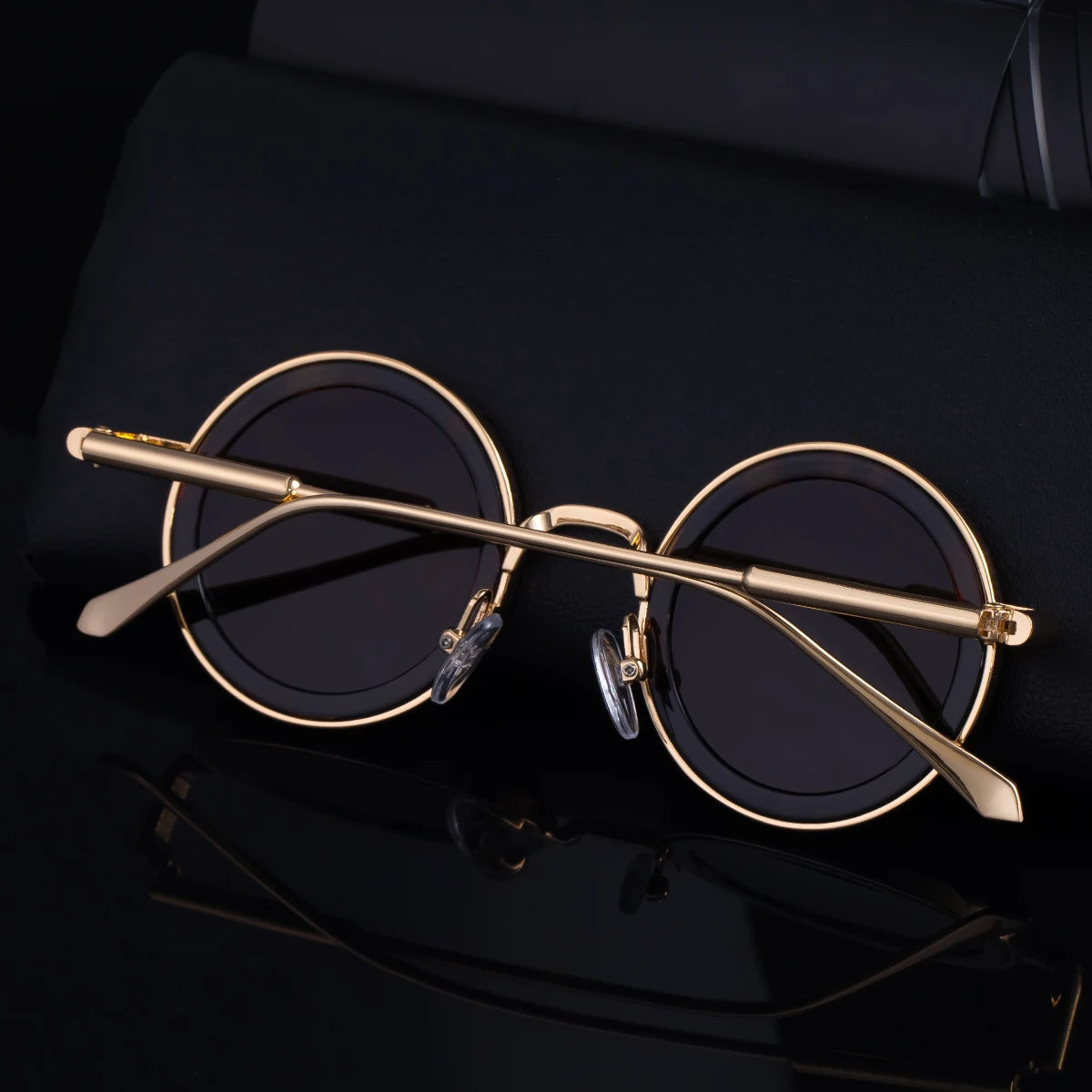 Partagas Unisex Punk Round Metal Sunglasses UV400 Protection 3