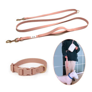 Pastel Silicone Dog Collar & Leash Set - Waterproof & Easy Clean