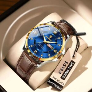 POEDAGAR 855 Men's Luxury Dual Calendar Waterproof Watch