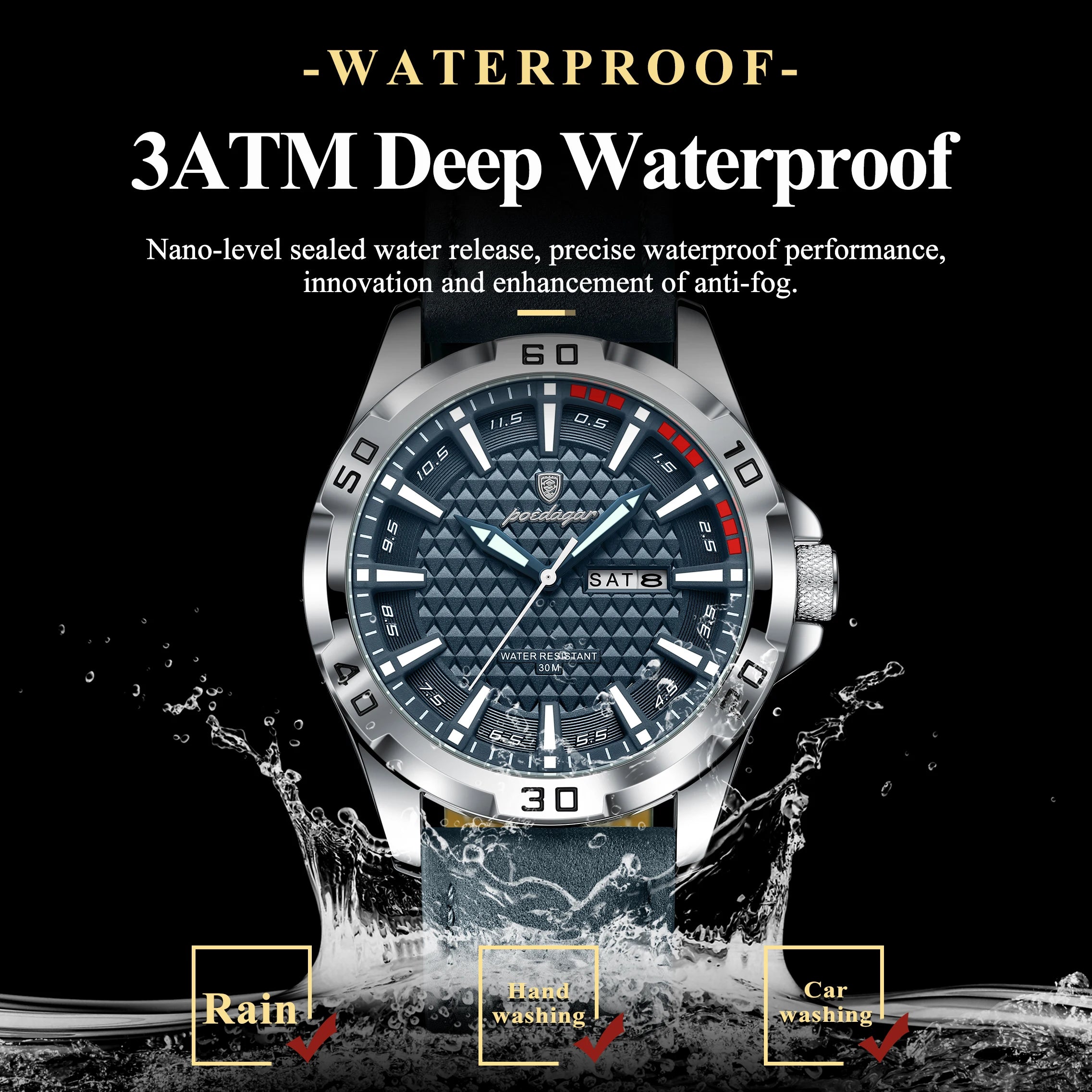 Poedagar Luxury Waterproof Luminous Men's Watch 1