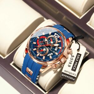 Poedagar Men's Quartz Chronograph Waterproof Watch