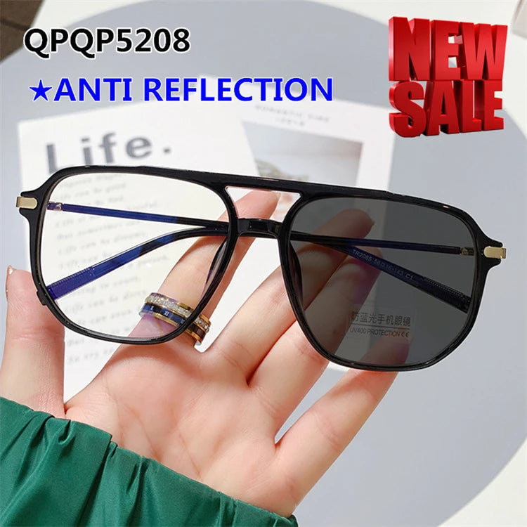 Qingqing Photochromic Half Frame Eyeglasses Blue/Black Unisex 13
