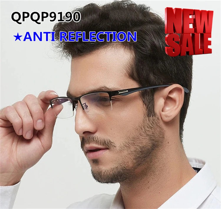 Qingqing Photochromic Half Frame Eyeglasses Blue/Black Unisex 16