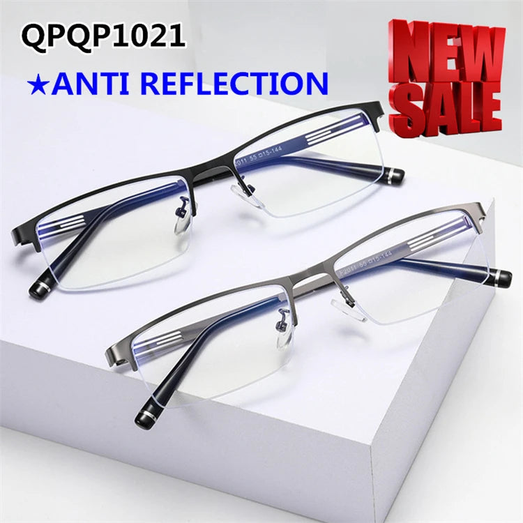 Qingqing Photochromic Half Frame Eyeglasses Blue/Black Unisex 17