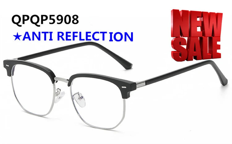 Qingqing Photochromic Half Frame Eyeglasses Blue/Black Unisex 9