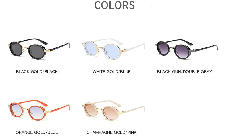 Retro Oval Metal Frame Sunglasses for Men & Women 4