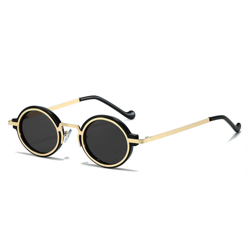 Retro Steampunk Round Sunglasses – Vintage Metal Frame Shades 1