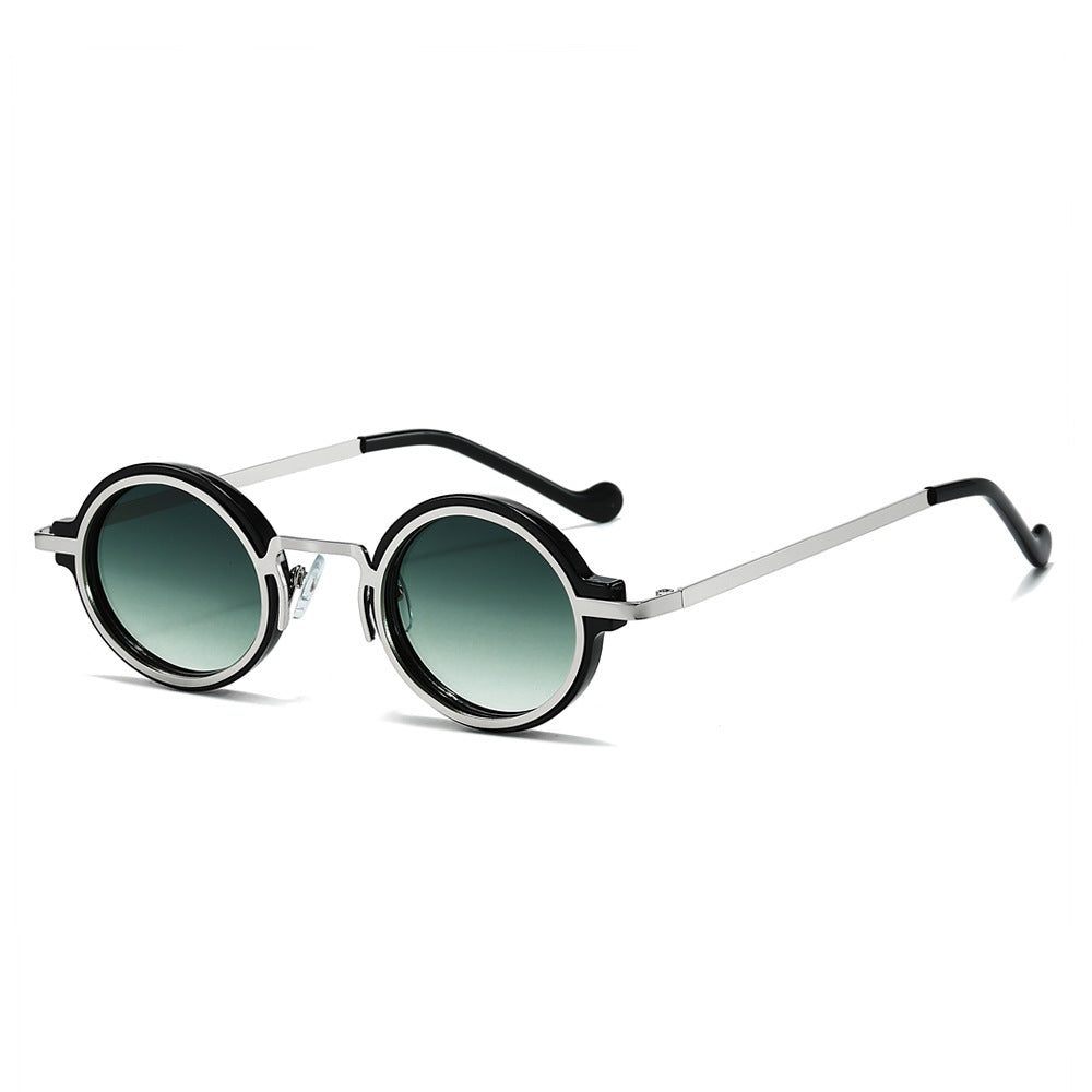 Retro Steampunk Round Sunglasses – Vintage Metal Frame Shades 2