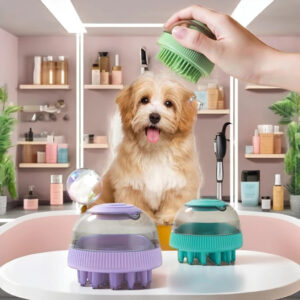 Silicone Pet Bath Brush for Dogs & Cats - Grooming & Shampoo Tool