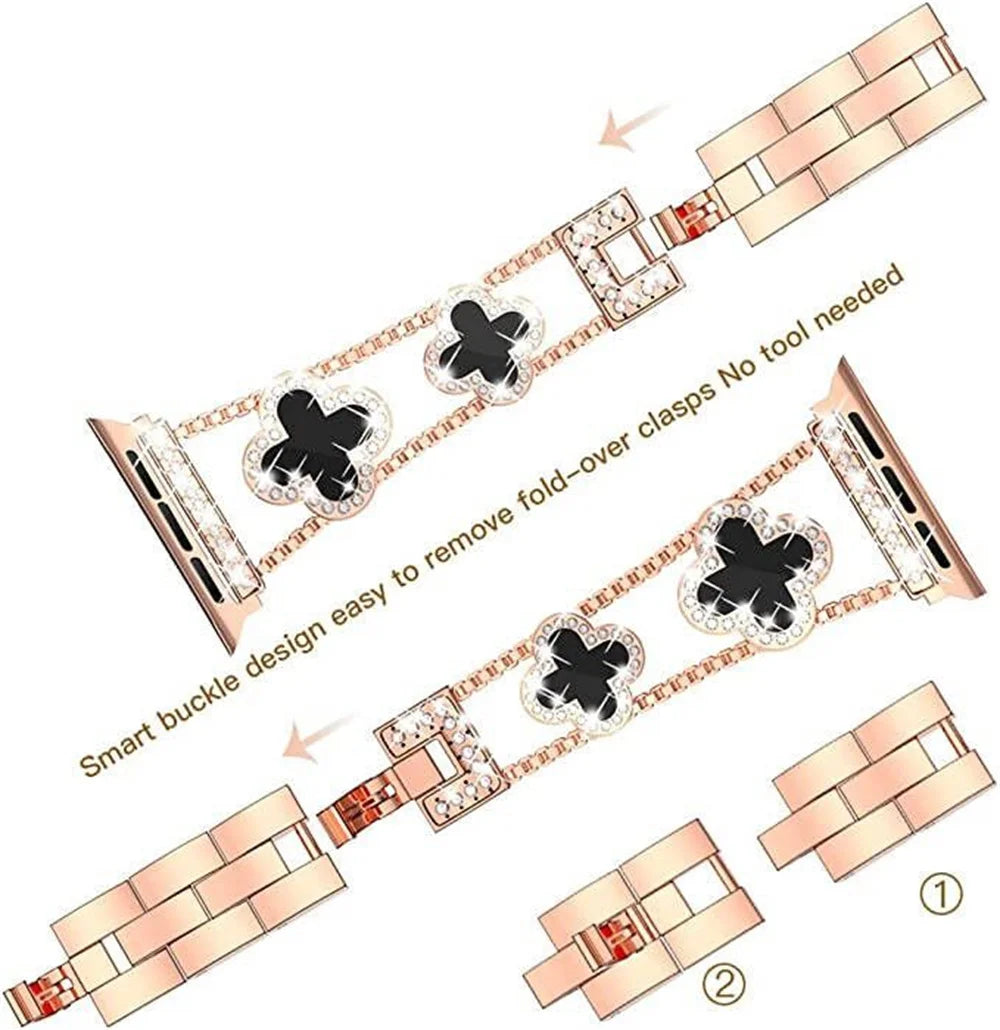 Stainless Steel Clover Watch Band for Apple Watch 3