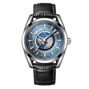 TEVISE 795 Men's Blue Leather Automatic Sport Watch
