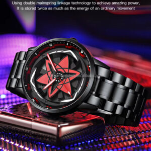 Uchiha Sharingan Watch – 360° Rotating Anime Quartz Timepiece