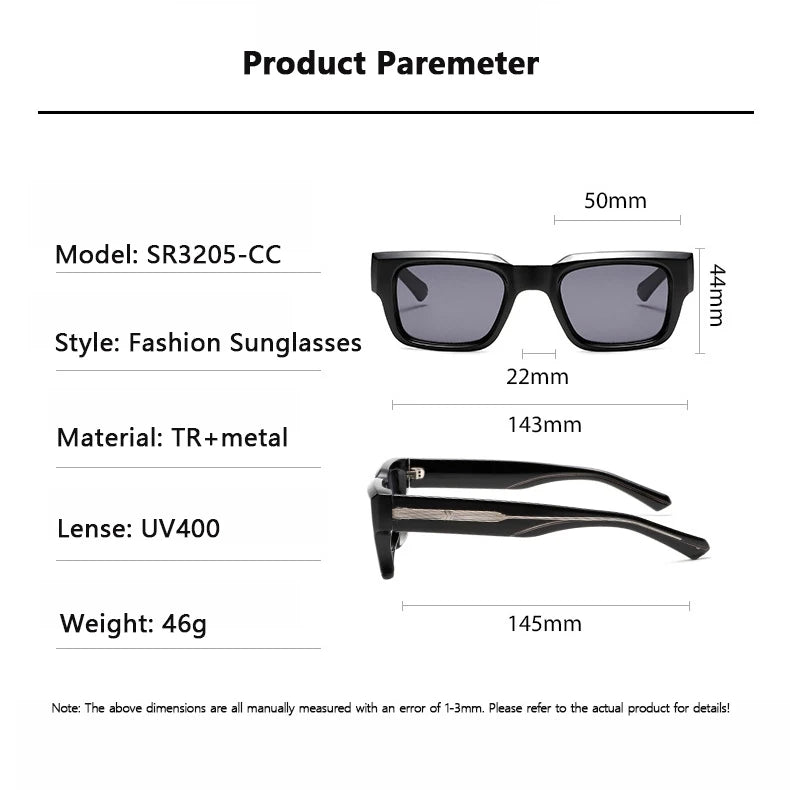 Unisex UV400 Rectangle Sunglasses - High-Quality Luxury 1