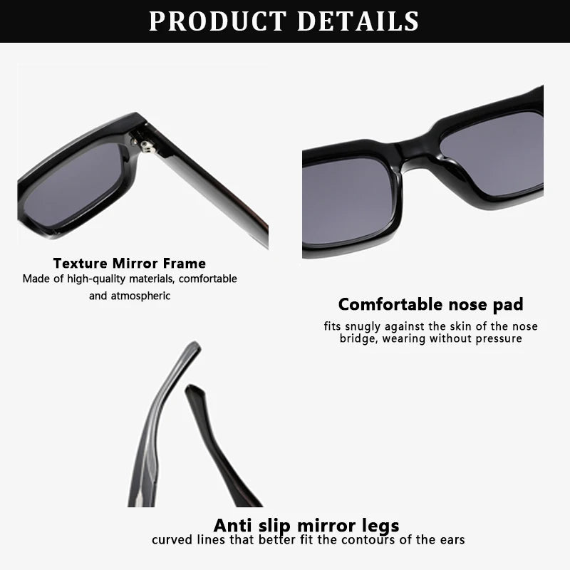 Unisex UV400 Rectangle Sunglasses - High-Quality Luxury 2