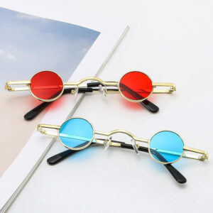 Unisex Vintage Punk Round Sunglasses Metal Frame