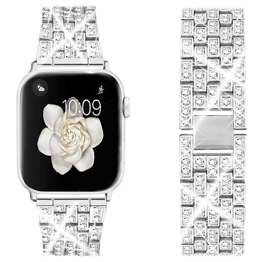Women's Diamond Chain Watch Band for Apple Watch 40-45mm Series 6-8 7