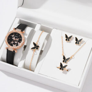 Women's Luxury Watch & Jewelry Set - 6pc Butterfly Design 7